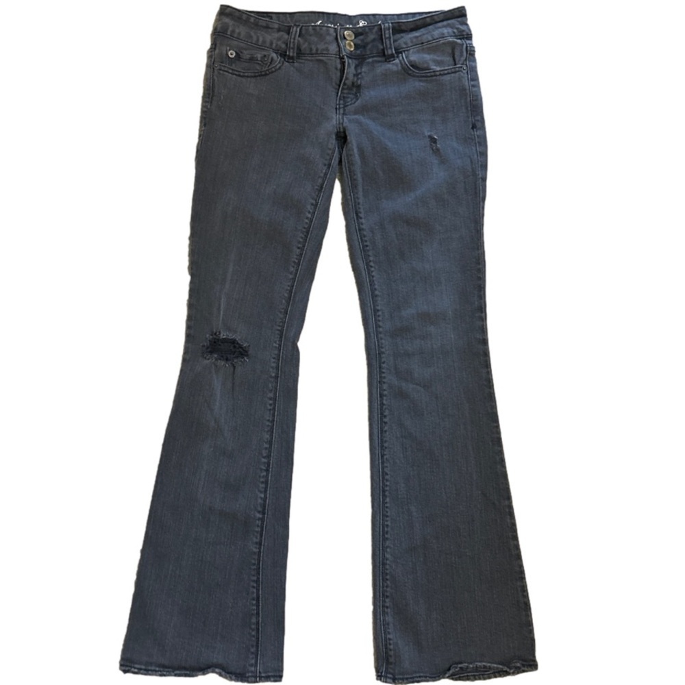 American Eagle Outfitters Gray Flare Jeans